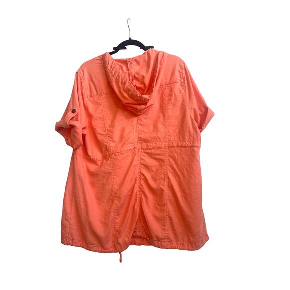 Torrid Coral Peachy Linen Blend Anorak Jacket with Short Sleeves - Picture 6 of 6